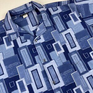CNE Island Sportswear Hawaiian Shirt Men’s XL Polyester Blue Vintage USA